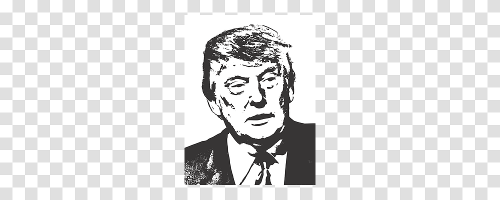 Donald J Trump Person, Human, Face, Stencil Transparent Png