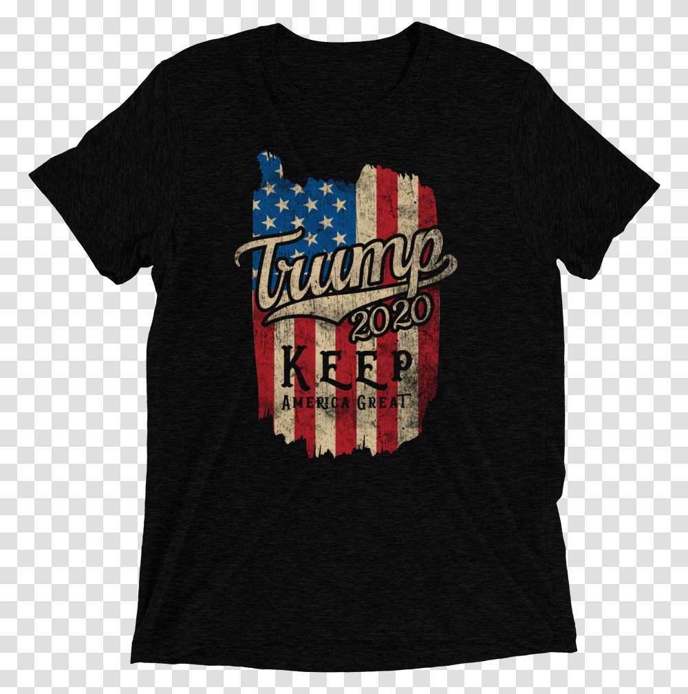 Donald Trump 2020 American Flag Vintage T Shirt For Active Shirt, Apparel, T-Shirt Transparent Png