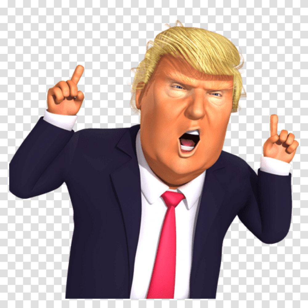 Donald Trump 3 Image Cartoon Donald Trump Caricature, Tie, Accessories, Person, Audience Transparent Png