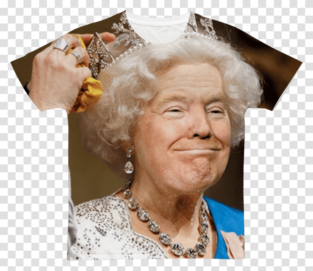 Donald Trump And Queen Elizabeth Face Face Swap Donald Trump, Necklace, Jewelry, Accessories, Person Transparent Png