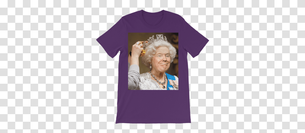 Donald Trump And Queen Elizabeth Face Swap Classic Kids T Shirt Trump On The Queen, Person, Human, Clothing, Apparel Transparent Png