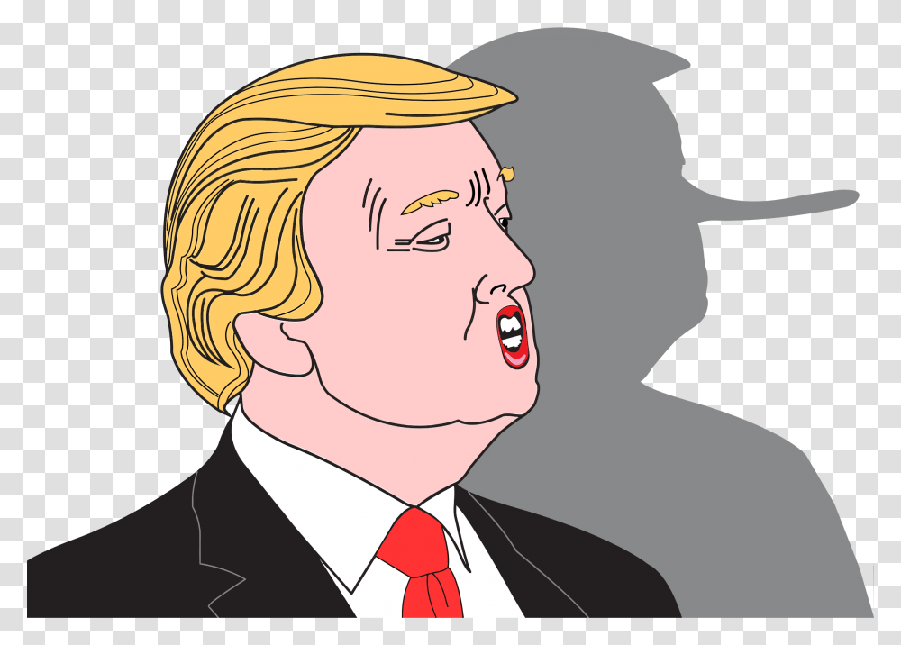 Donald Trump And Shadow Icons Donald Trump Pinocchio Nose, Tie, Accessories, Accessory, Necktie Transparent Png
