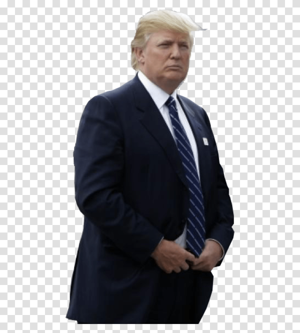 Donald Trump Bane Suit Standing Professional Gentleman Tuxedo, Apparel, Overcoat, Blazer Transparent Png