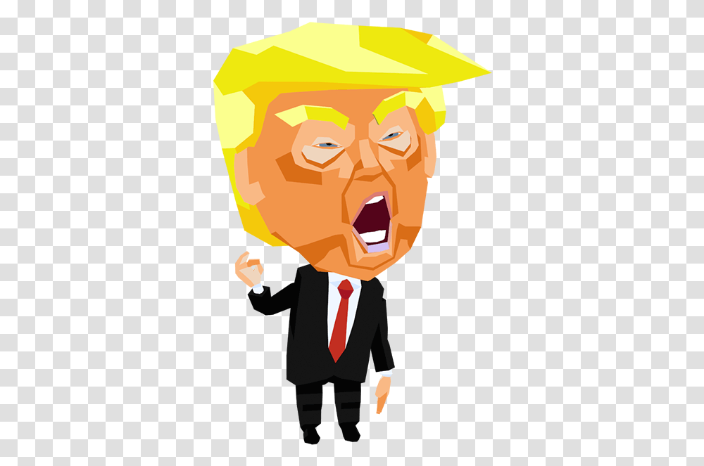 Donald Trump Caricature Donald Trump Do Orange Justice, Face, Person, Tie, Head Transparent Png