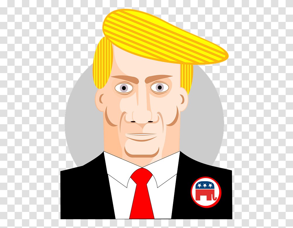 Donald Trump Caricature President Usa Republican Republican Party, Tie, Accessories, Accessory, Necktie Transparent Png
