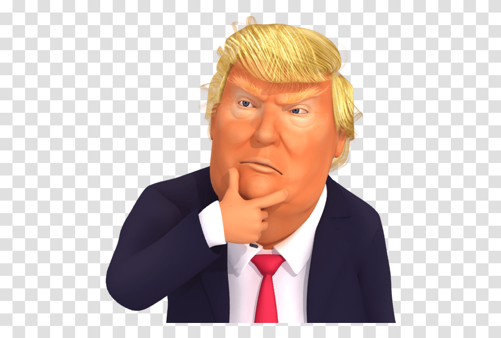 Donald Trump Clipart Donald Trump Thinking Emoji, Tie, Accessories, Face, Person Transparent Png
