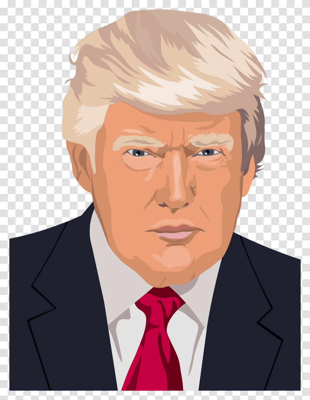 Donald Trump Clipart, Face, Person, Human, Tie Transparent Png