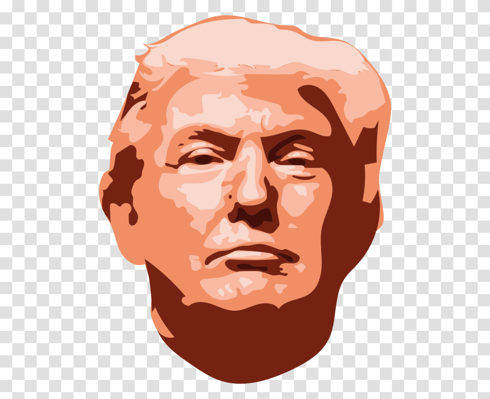 Donald Trump Face Cartoon, Head, Person, Smile, Teeth Transparent Png
