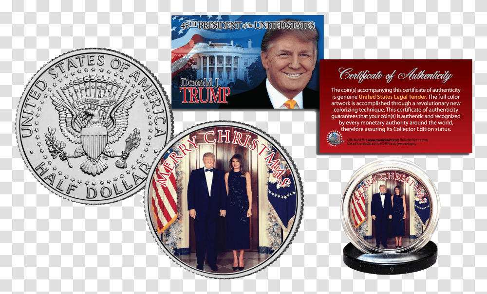 Donald Trump Half Dollar Coin Ebay, Person, Human, Flyer, Poster Transparent Png