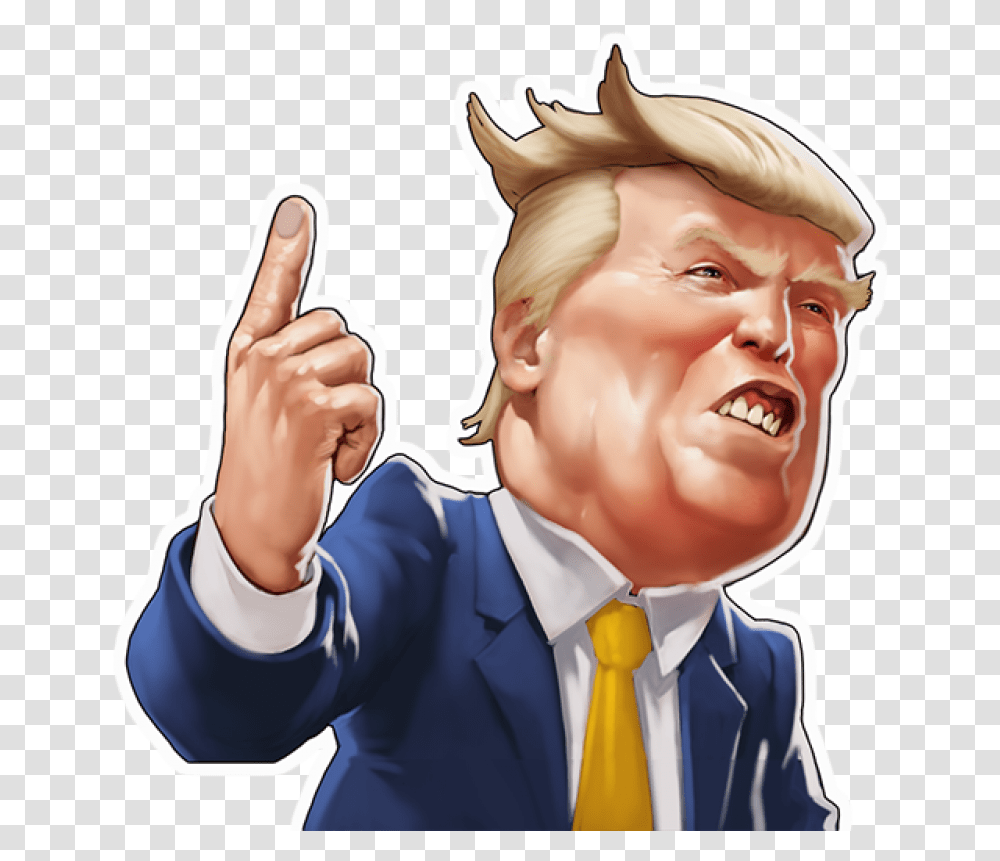 Donald Trump Image Donald Trump Caricature, Tie, Accessories, Head, Person Transparent Png