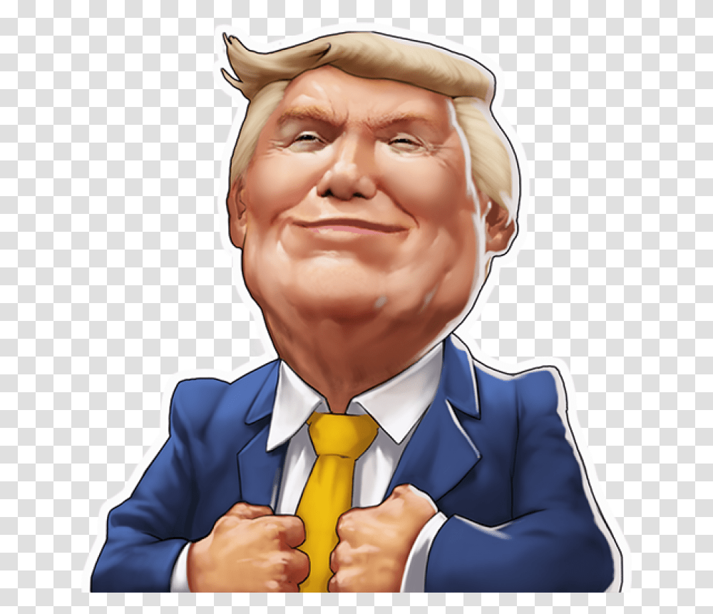 Donald Trump Image Trump Face Caricature, Tie, Accessories, Accessory, Person Transparent Png