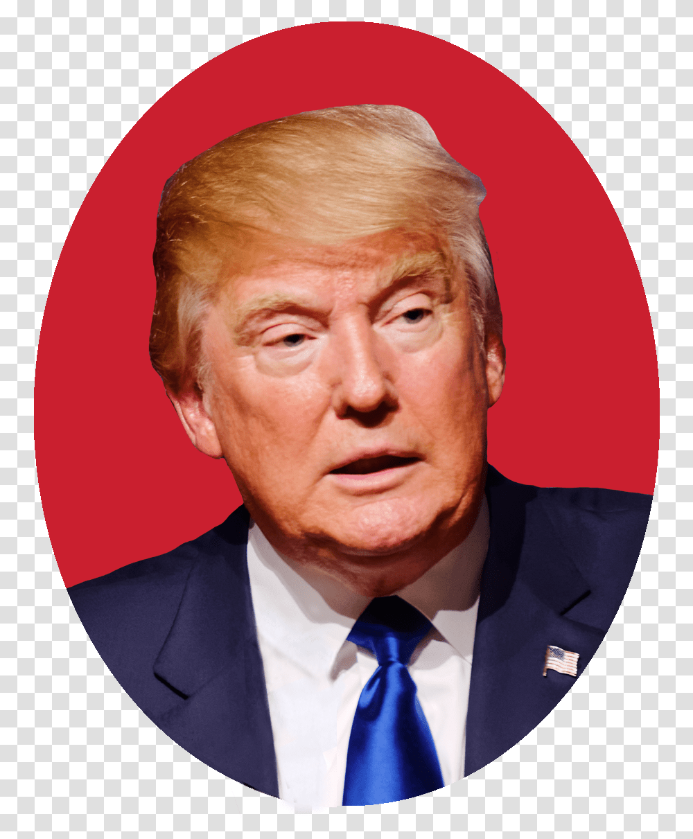 Donald Trump In A Circle, Tie, Accessories, Face, Person Transparent Png