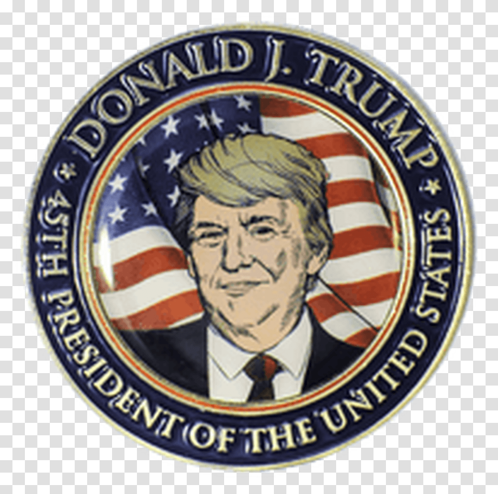 Donald Trump Inauguration Commemorative Coin Round Restaurant Logo, Trademark, Emblem, Badge Transparent Png