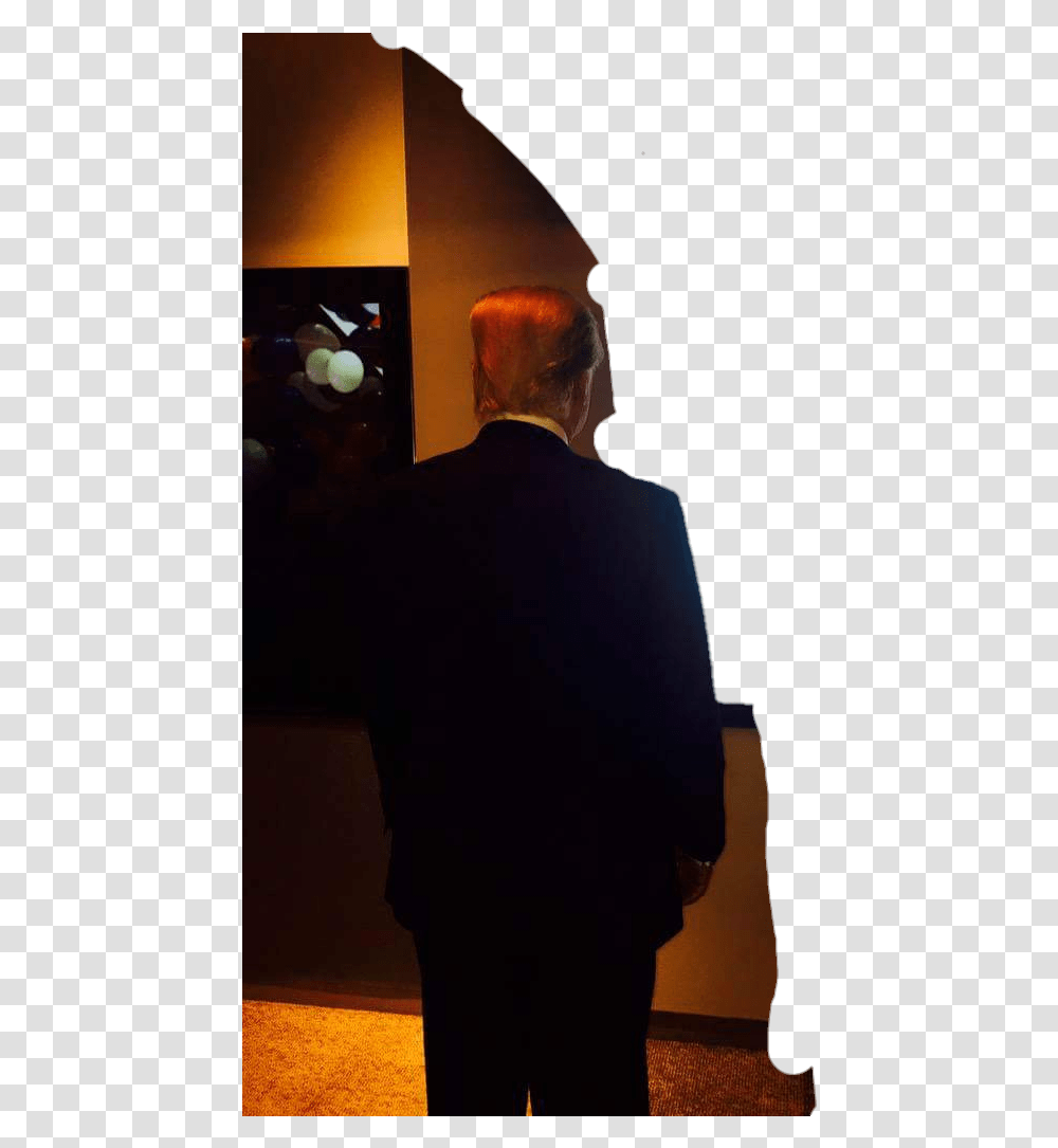 Donald Trump Looking A Screen, Interior Design, Indoors, Person, Lighting Transparent Png