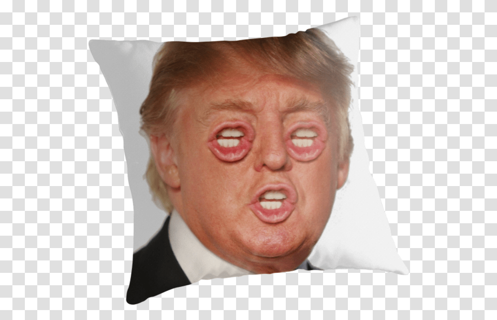 Donald Trump Nose Cushion Throw Pillows Donald Trump Funny Face, Person, Head, Skin, Portrait Transparent Png