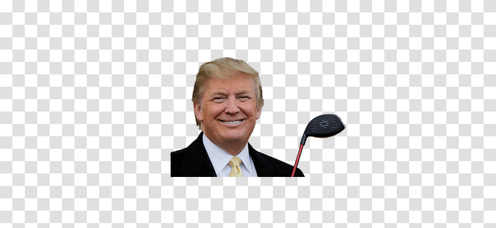 Donald Trump Playing Golf, Person, Tie, Suit, Sport Transparent Png