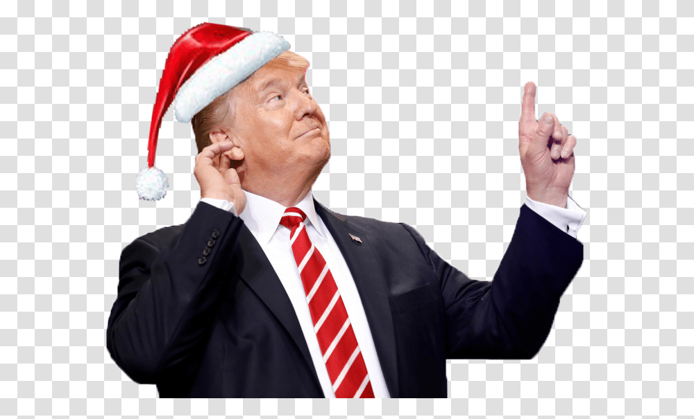 Donald Trump Pointing Up, Tie, Suit, Overcoat Transparent Png