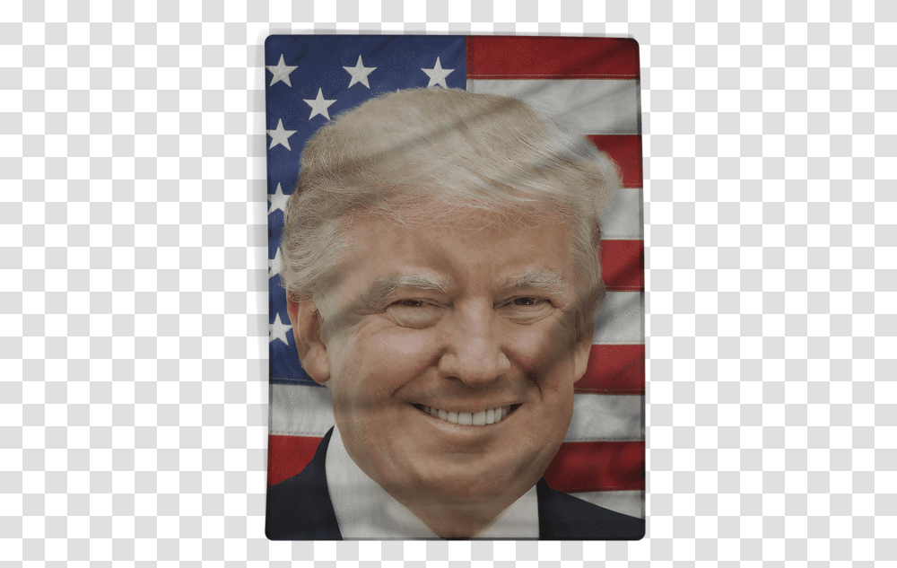 Donald Trump's Face V1 Face Blanket, Flag, Person, Human Transparent Png