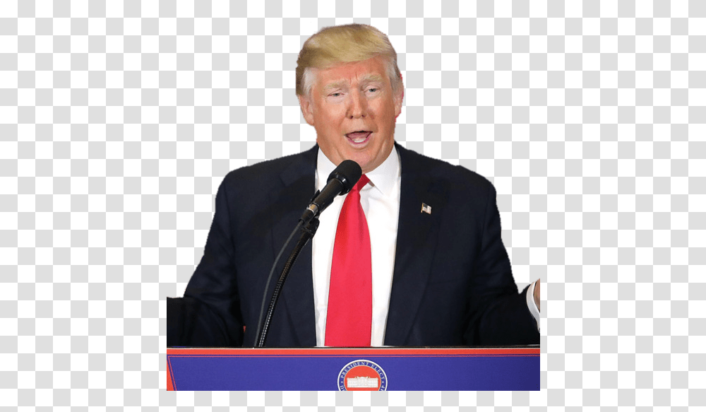 Donald Trump Tower News Conference Politician Trump Conference, Suit, Coat, Tie, Person Transparent Png