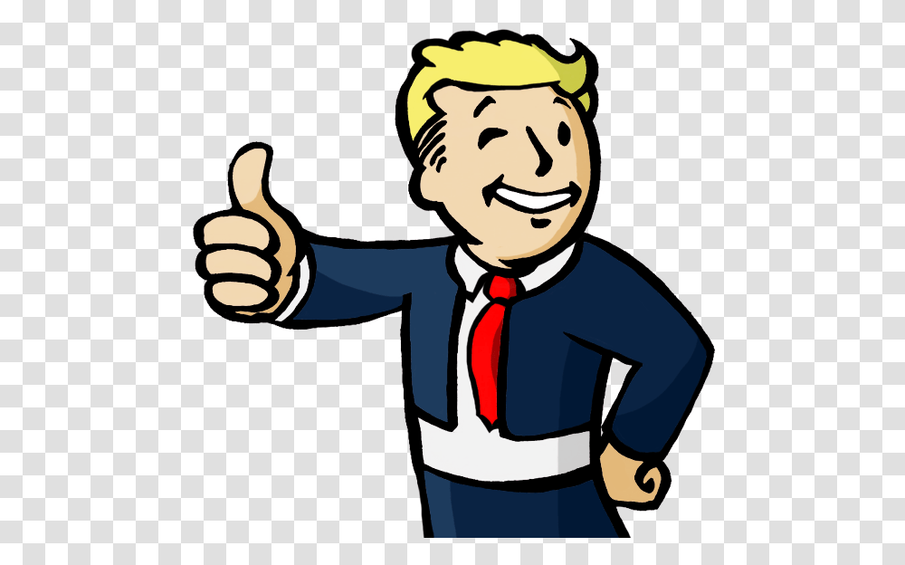 Donald Trump Vault Boy Fallout 4 Boy, Thumbs Up, Finger, Performer Transparent Png