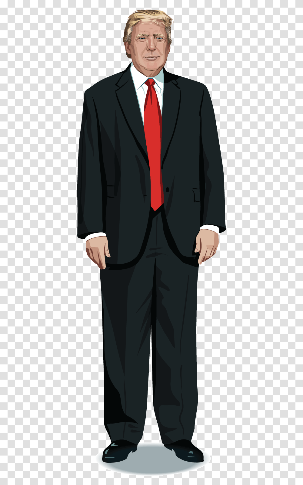 Donald Trump Who Winning The Presidential Election Full Body Trump, Tie, Accessories, Suit, Overcoat Transparent Png