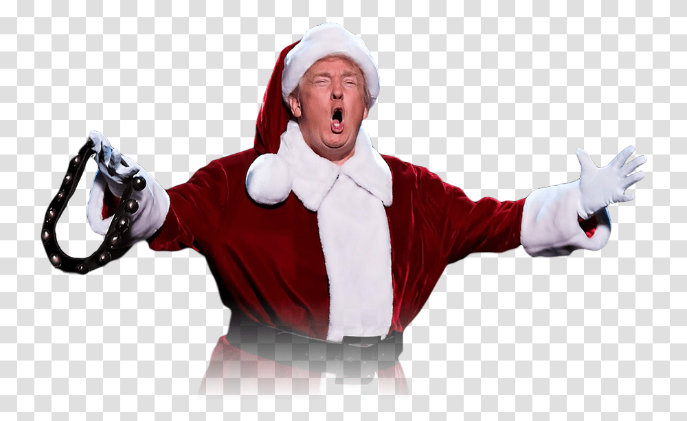 Donald Trump With A Santa Hat Hd Download Donald Trump Christmas, Person, Human, Performer, Costume Transparent Png