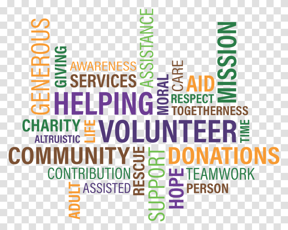 Donate By Volunteering Community Service, Word, Alphabet, Flyer Transparent Png