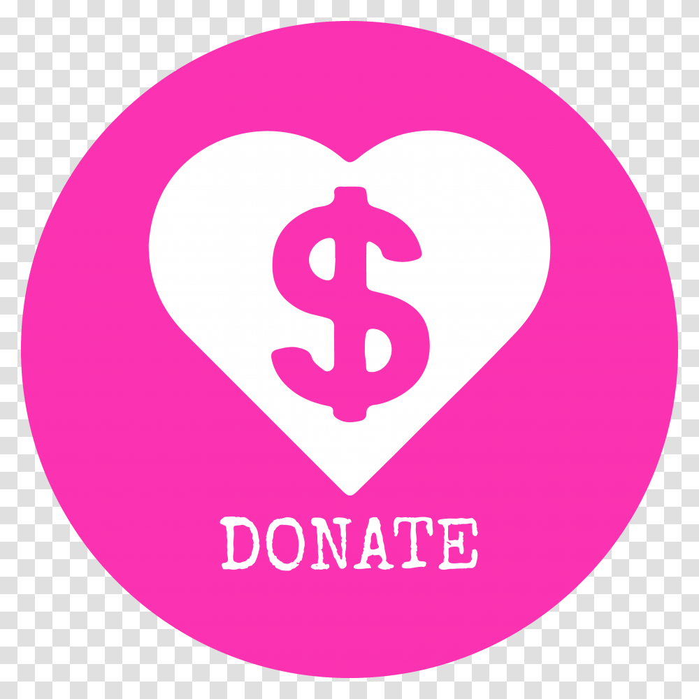 Donate Icon Pink, Heart, Light, Label Transparent Png