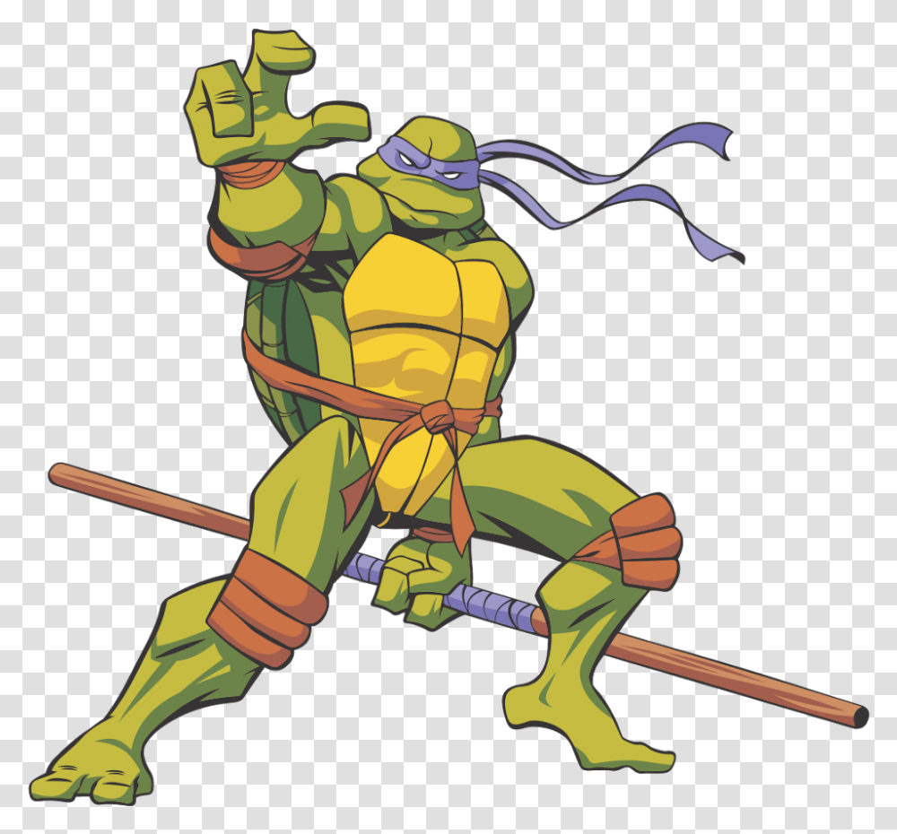 Donatello Ninja Turtle Cartoon Teenage Mutant Ninja Turtle Purple, Person, Knight, People, Hand Transparent Png