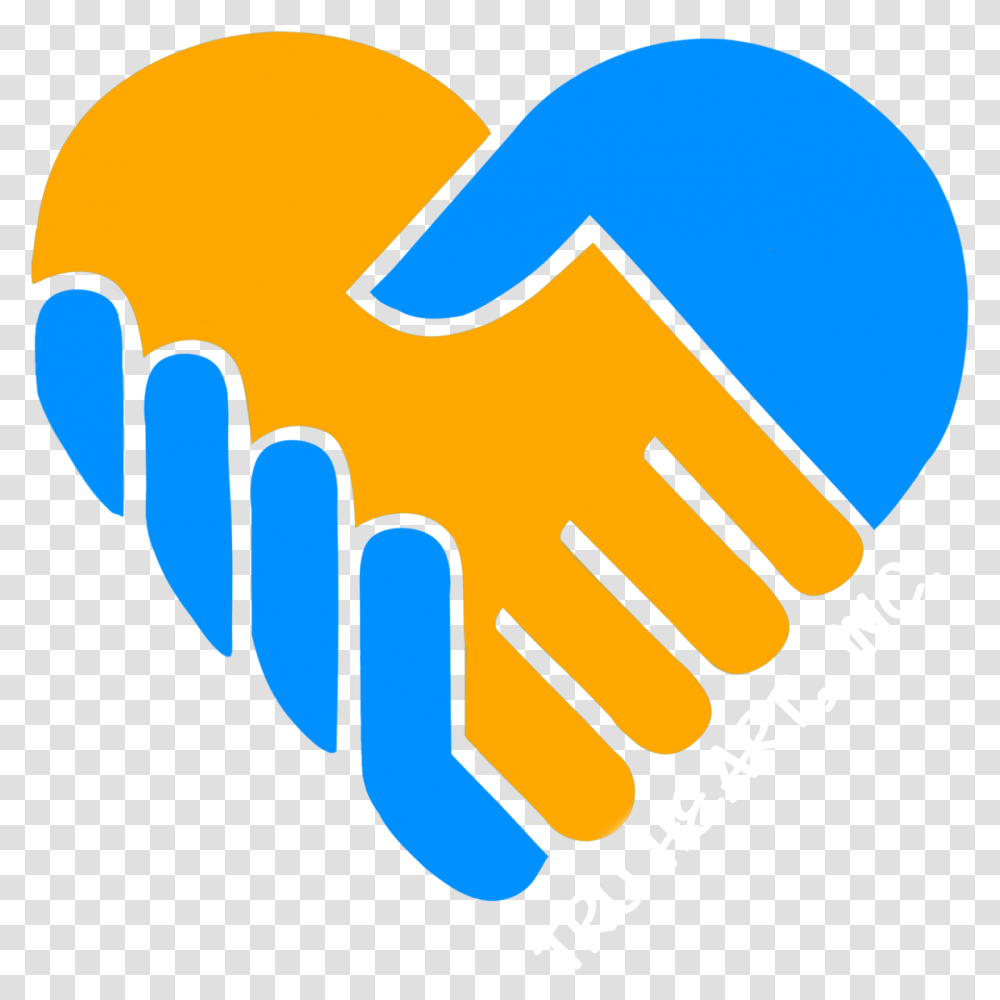 Donation Clipart Hand Heart Blue Yellow Heart Hand Heart Blue, Handshake, Dynamite, Bomb, Weapon Transparent Png