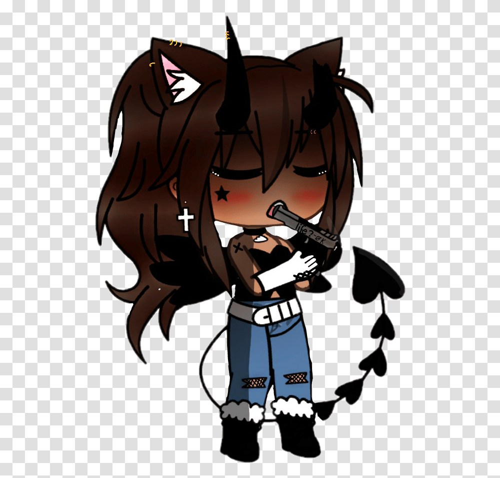 Cute Gacha Life Live Awesome Wolf Overalls Overall Gacha Life Wolf Nose Face Drawing Female Transparent Png Pngset Com