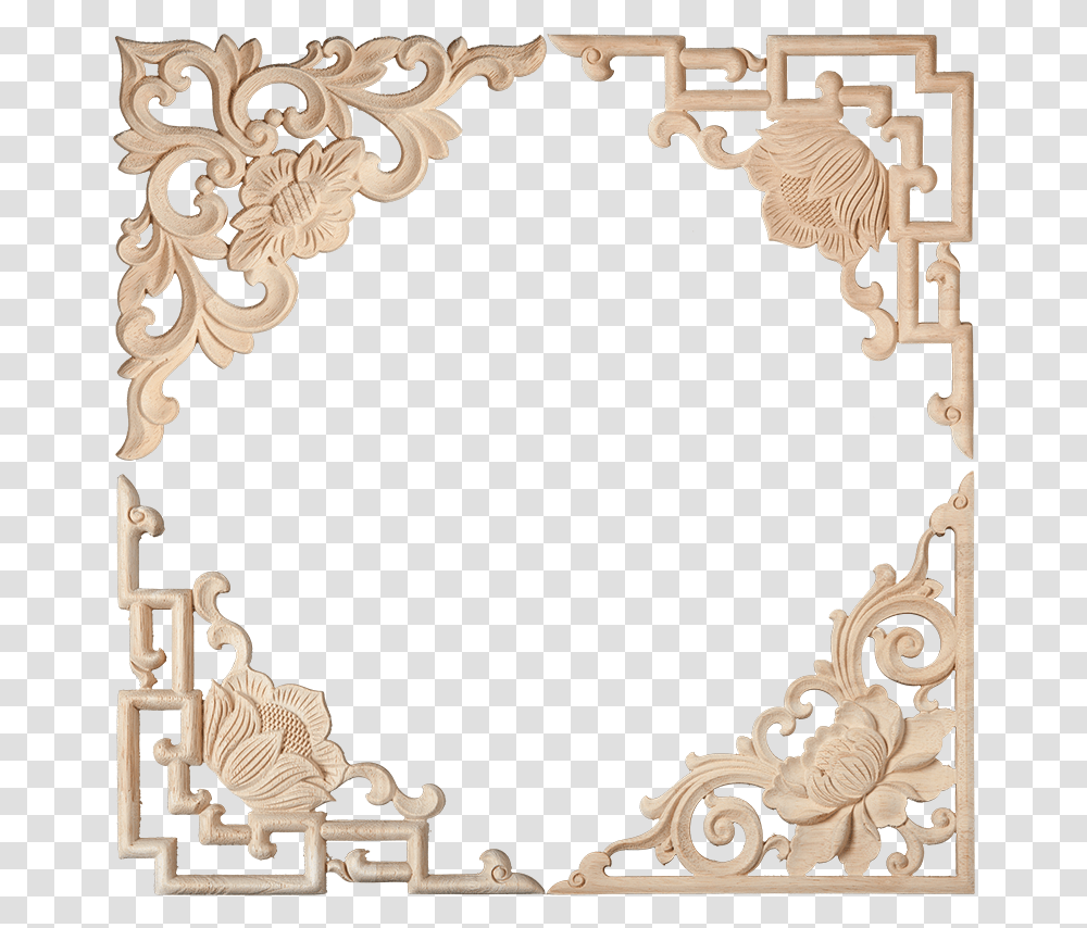 Dongyang Woodcarving European Style Corner Flower Carved, Lace, Poster, Advertisement, Oval Transparent Png