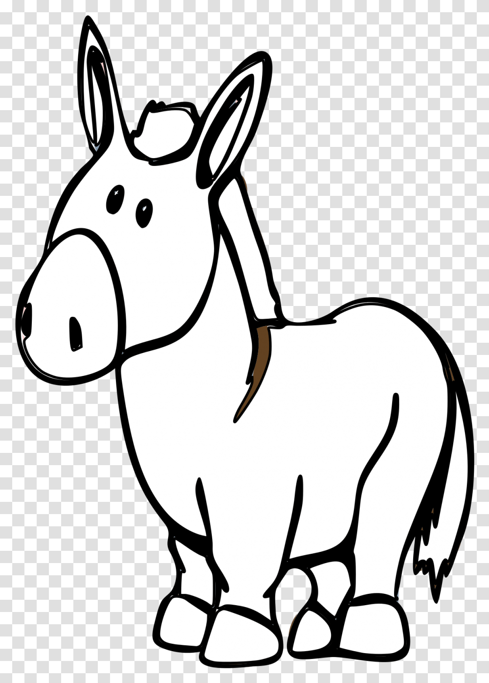 Donkey Clipart Black And White, Mammal, Animal, Horse, Stencil Transparent Png