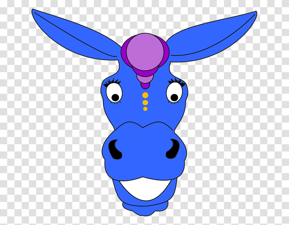 Donkey Head Donkey Blue, Animal, Mammal, Wildlife, Aardvark Transparent Png
