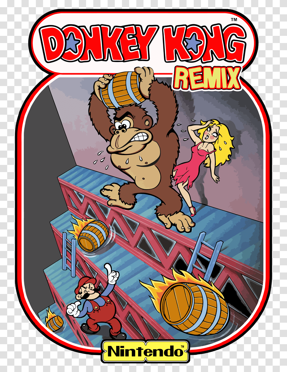 Donkey Kong Arcade Game Poster, Advertisement, Super Mario, Outdoors, Leisure Activities Transparent Png