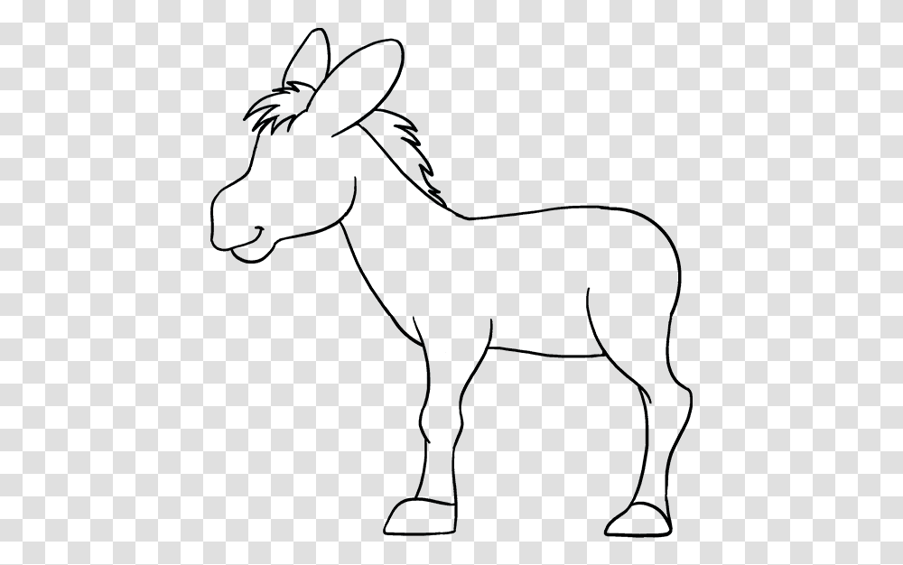 Donkey Outline, Mammal, Animal, Cat, Pet Transparent Png