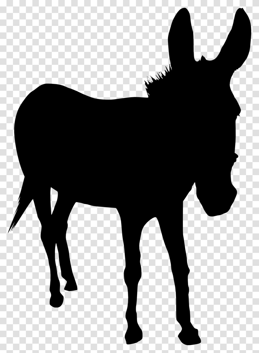 Donkey Silhouette Silhouette Donkey Background, Stencil, Mammal, Animal, Horse Transparent Png