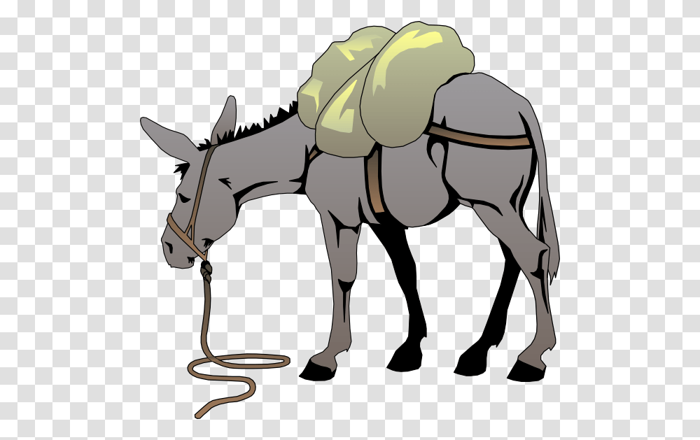 Donkey With A Load Clip Art, Animal, Mammal, Horse Transparent Png