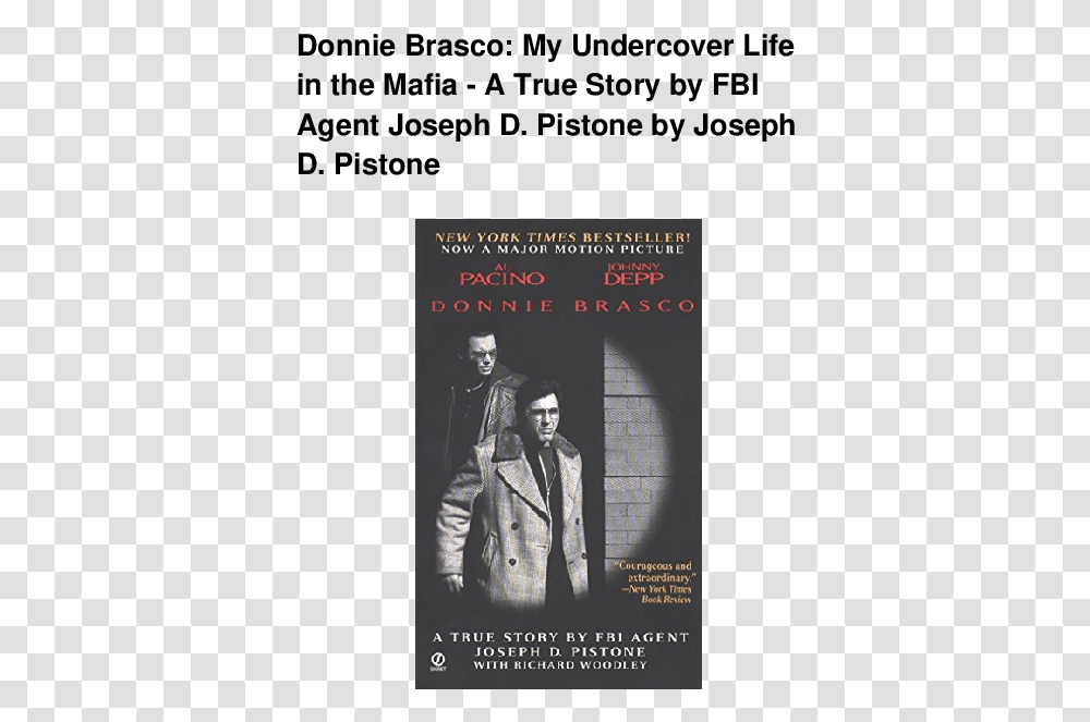 Donnie Brasco Poster, Person, Human, Novel, Book Transparent Png