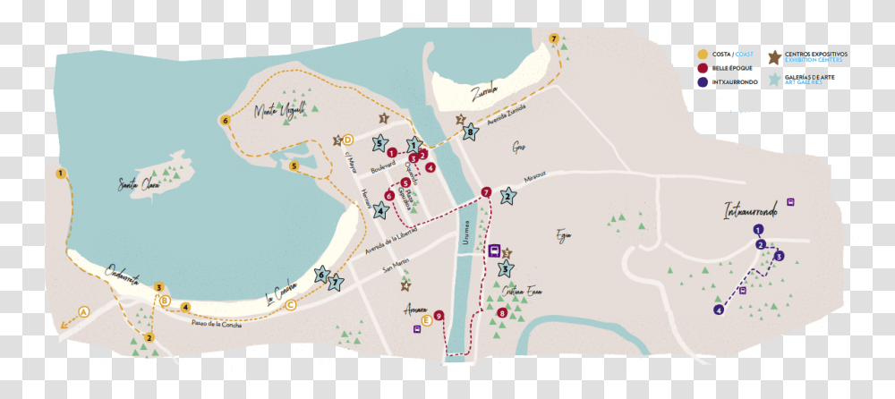 Donostia 3 Recorridos Escultoricos Map, Plot, Diagram, Atlas, Bird Transparent Png