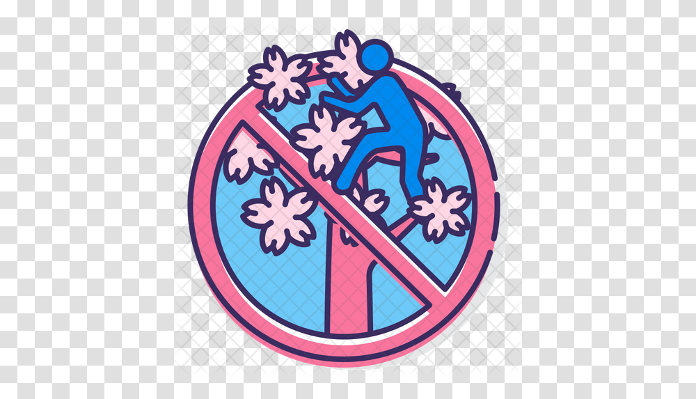 Donot Climb Sakura Trees Icon Do Not Climb Trees, Logo, Symbol, Trademark, Emblem Transparent Png