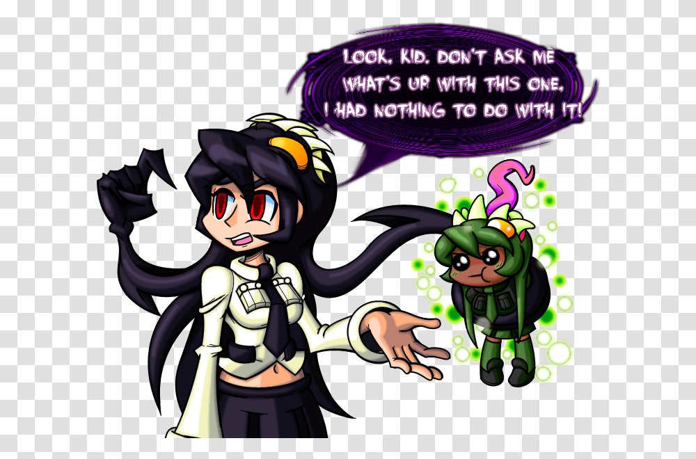Dont Ask Me What's Up Wth Thrs One Had Nothing To Skullgirls Filia X Fukua, Vegetation, Plant, Apparel Transparent Png