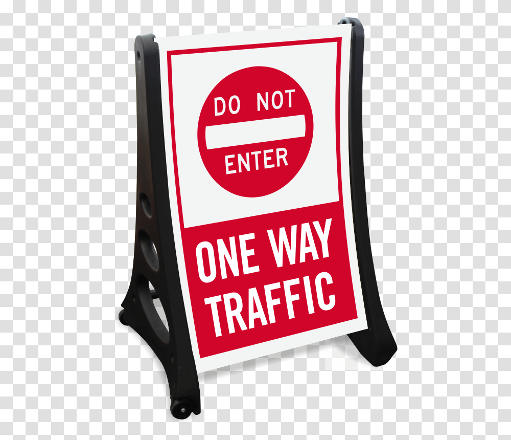 Dont Enter One Way Traffic Portable Sidewalk Sign Sku K Roll, Word, Label, Advertisement Transparent Png