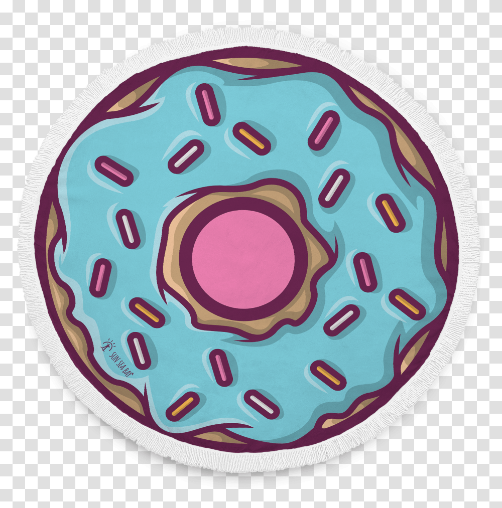 Donut Beach Blanket Circle, Label, Text, Birthday Cake, Dessert Transparent Png