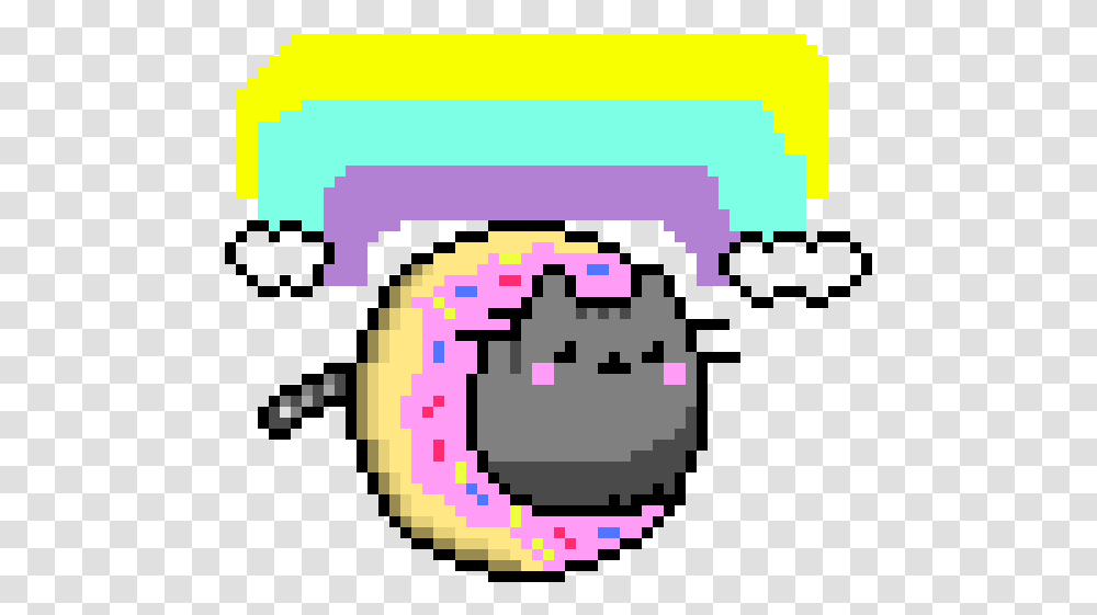 Donut Cat Pixel Art, Rug, Pillow, Cushion Transparent Png