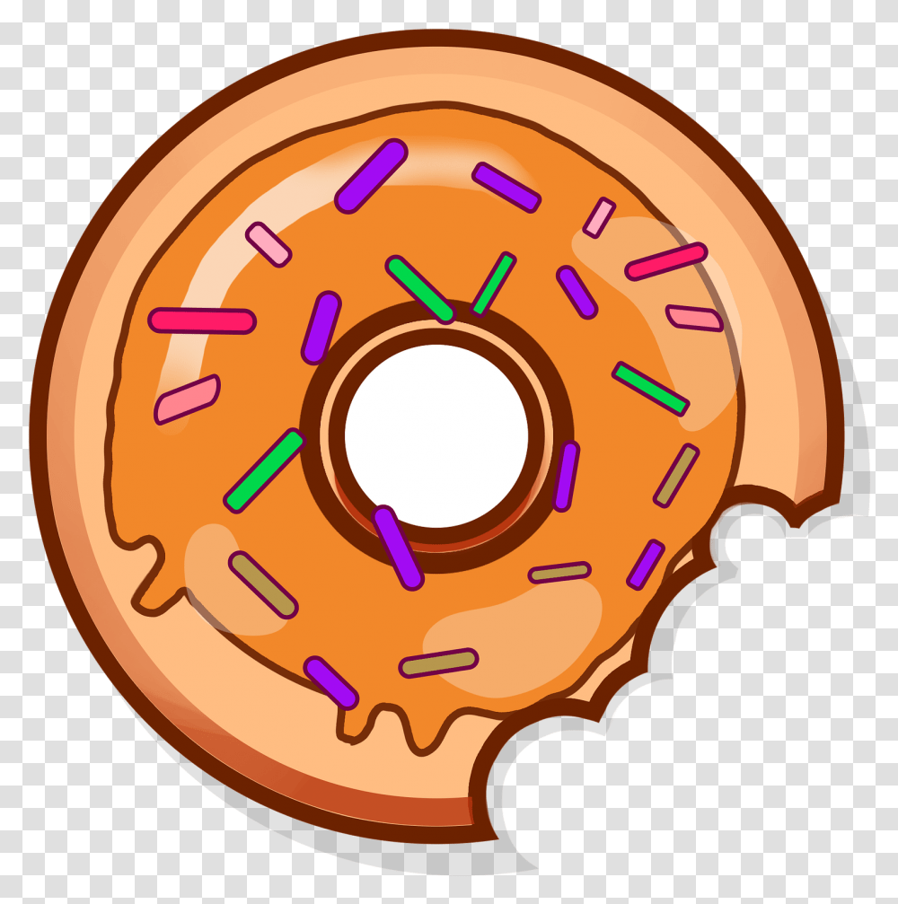 Donut Clipart Red Half Eaten Donut Clipart, Pastry, Dessert, Food, Sweets Transparent Png