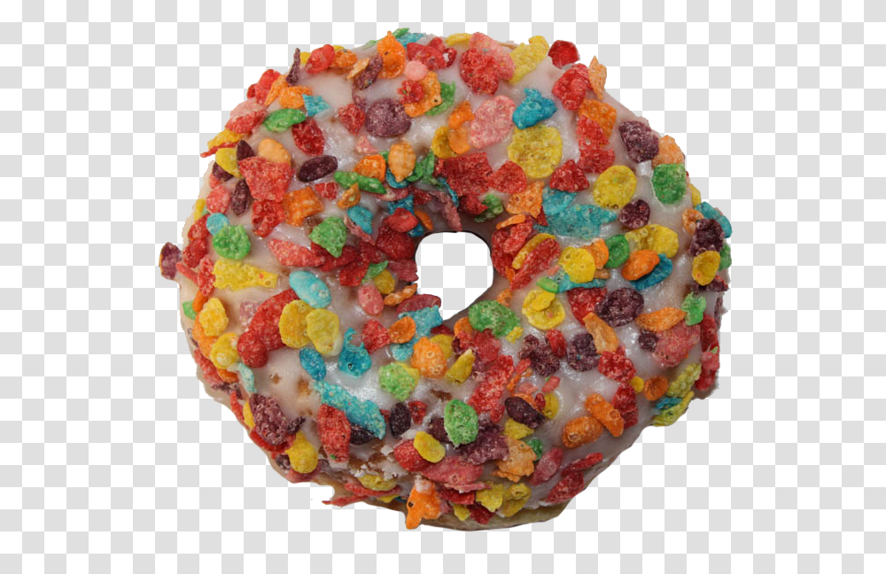Donut Covered On Cereals, Pastry, Dessert, Food, Birthday Cake Transparent Png