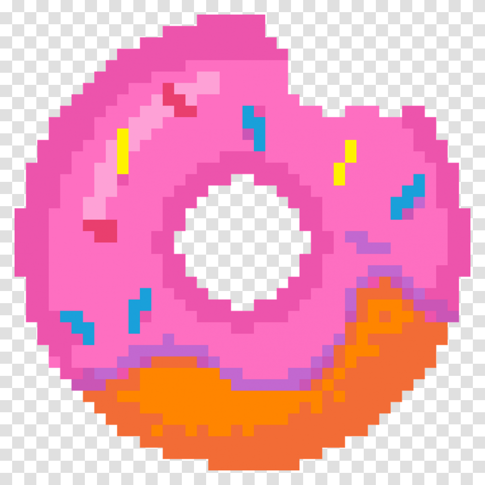 Donut Donuts Bit Sticker Cute Tumblr Strawberry Meises Donut Pixel, Pastry, Dessert, Food, Rug Transparent Png