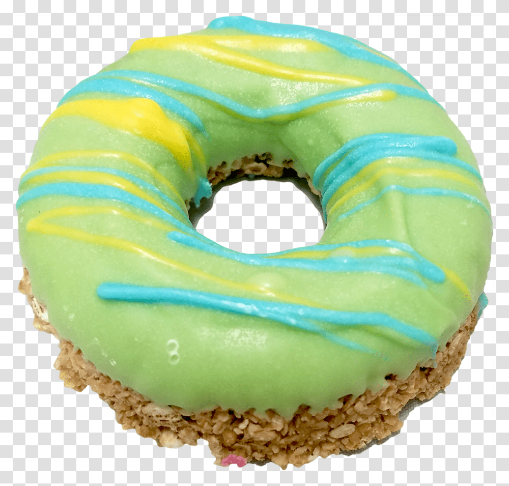 Donut Green, Icing, Cream, Cake, Dessert Transparent Png