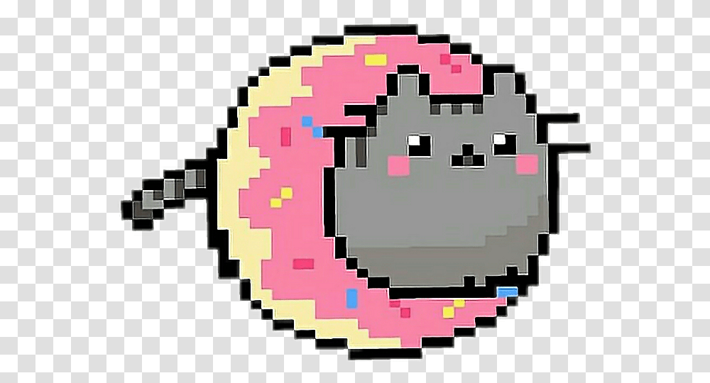 Donut Pixel Pixelart Cat Pusheencat Kawaii Tumblr Kawaii Pixel Art Donut, Rug, Super Mario Transparent Png